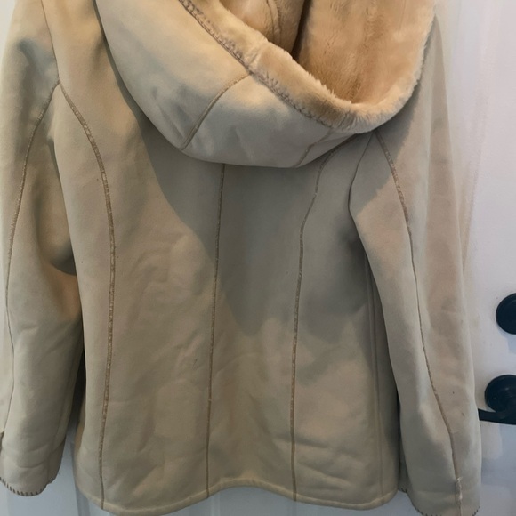 Marvin Richards Cream Teddy Jacket with Hood Size LG - Picture 4 of 5